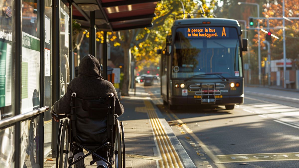 Mann im Rollstuhl beim Ausfüllen eines Antrags für behinderungsbedingte Fahrtkostenpauschale auf einem Tablet