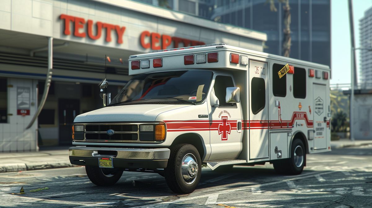 Krankenwagen im Einsatz, illustriert die krankenwagen kosten in einer städtischen Umgebung