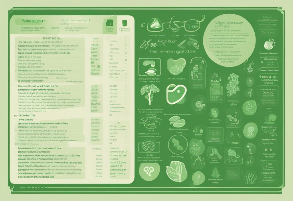 Liste häufiger Krankheiten im Alter mit Symbolen, digital gemalt, grün dominiert